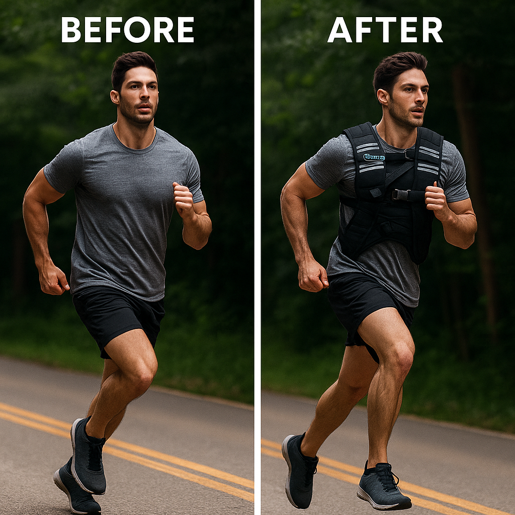 12LB Running Weight Vest – Adjustable w/ Reflective Stripes