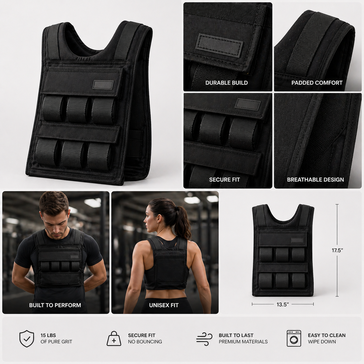 🔥 35LB Adjustable Vest + Iron Blocks
