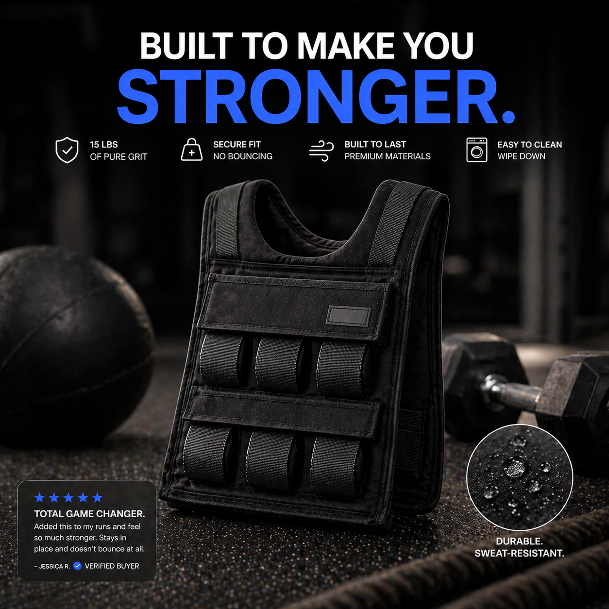 🔥 35LB Adjustable Vest + Iron Blocks
