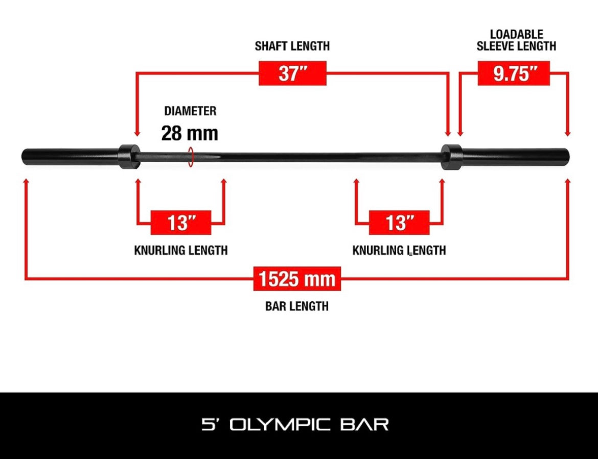 Olympic deals barbell width